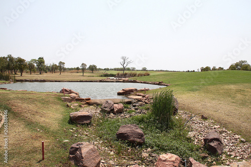 golf course with lake