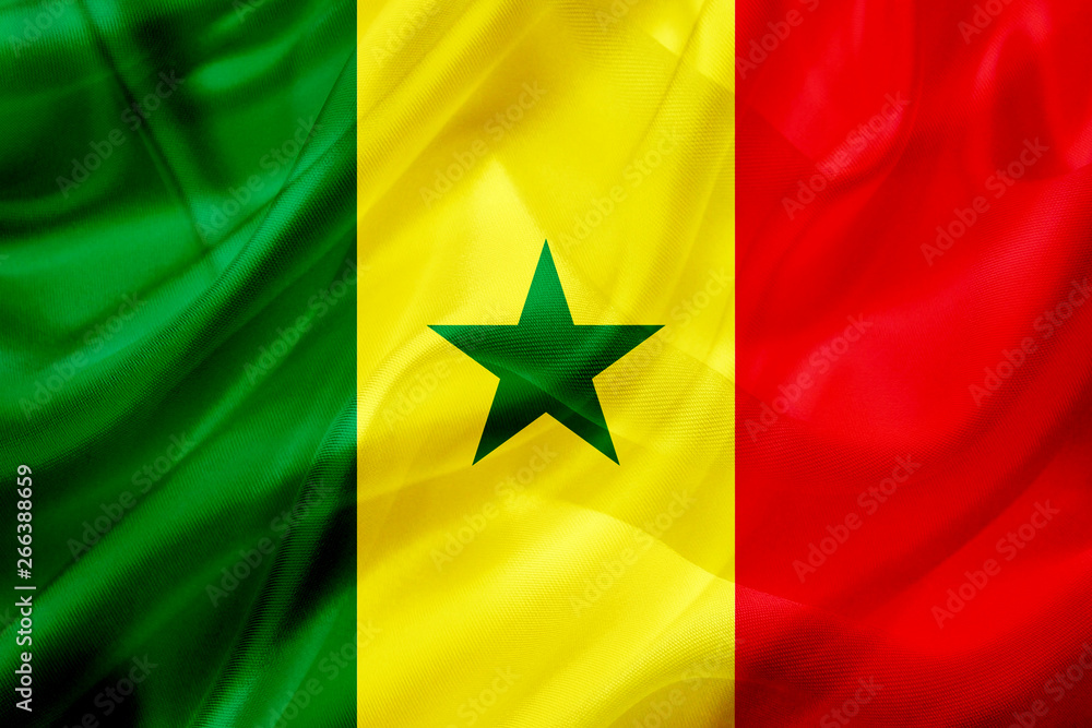 Senegal country flag on silk or silky waving texture Senegal country flag on silk or silky waving texture