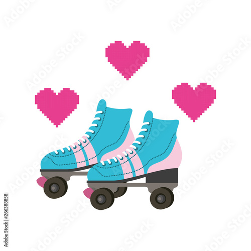 skate rollers with hearts ninetys icon