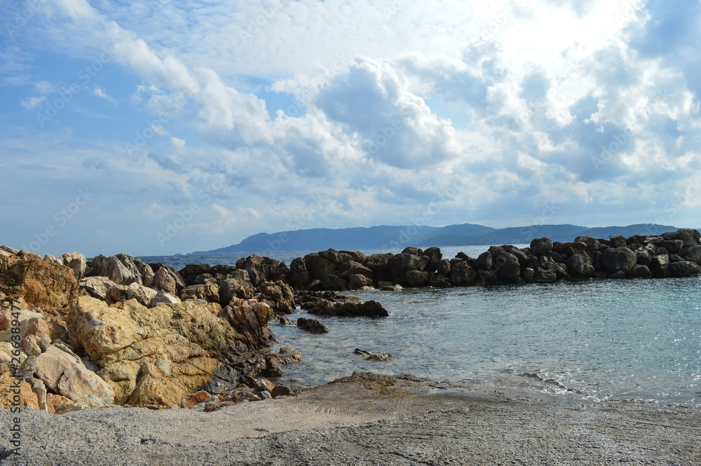 Sea scenery with rock Sea scenery with rock