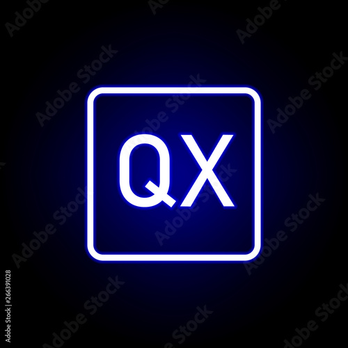 quark icon in neon style. Can be used for web, logo, mobile app, UI, UX