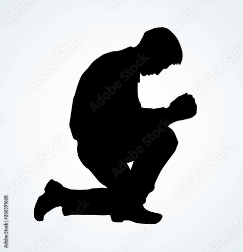 Vector image of the praying person