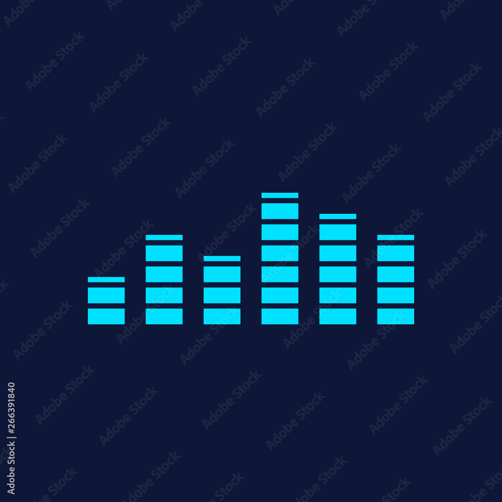 Sound radio wave background of soundtrack or sound diagram. Vector graph of microphone sound equalizer pattern Sound radio wave background of soundtrack or sound diagram. Vector graph of microphone sound equalizer pattern