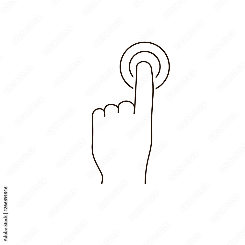 Hand drawn one click finger icon. Single tap, touch screens and other modern interactions. - Vector Hand drawn one click finger icon. Single tap, touch screens and other modern interactions. - Vector