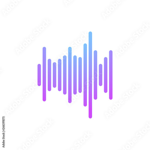 Sound radio wave background of soundtrack or sound diagram. Vector graph of microphone sound equalizer pattern