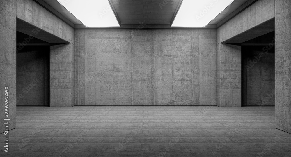 Empty abstract concrete wall and lateral lights, Interior concept background .3d Render Empty abstract concrete wall and lateral lights, Interior concept background .3d Render