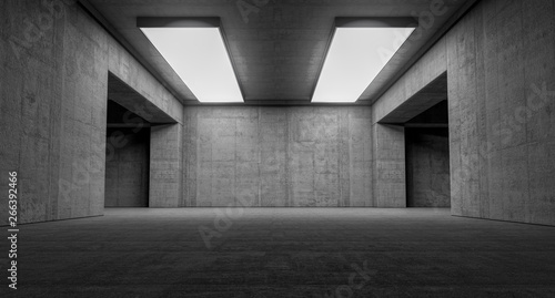 Fototapeta Naklejka Na Ścianę i Meble -  Empty abstract concrete wall and lateral lights, Interior concept background .3d Render