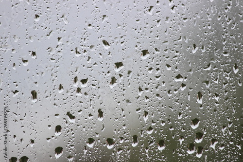 Water drops on wet glass close up, texture for background, depression