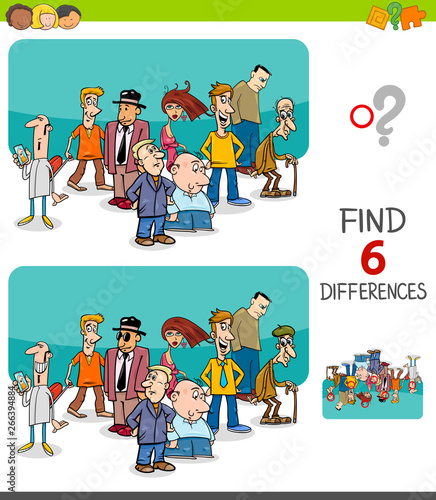 differences task with people characters group