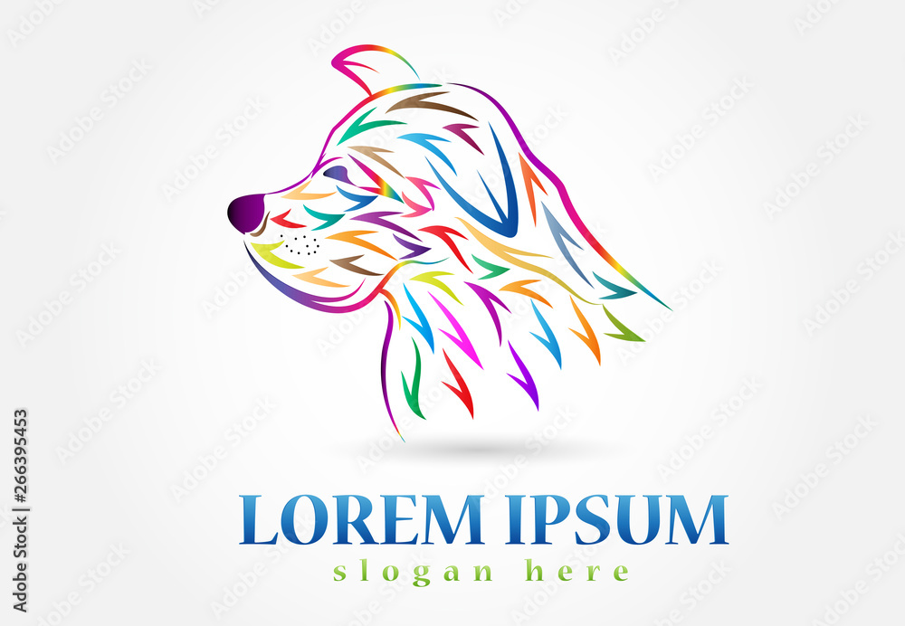 Dog colorful logo