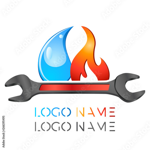 Klempner, Heizungsinstallateur - Logo Design
