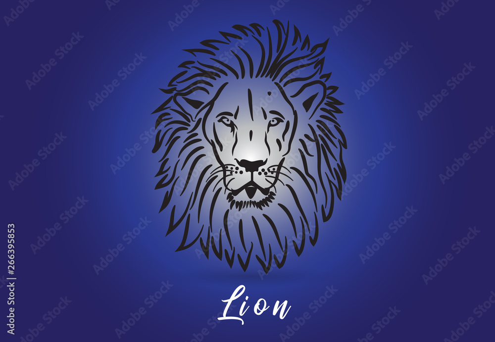 Obraz premium Lion head stylized logo vector