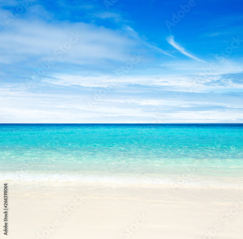 tropical beach and blue sea. © Pakhnyushchyy