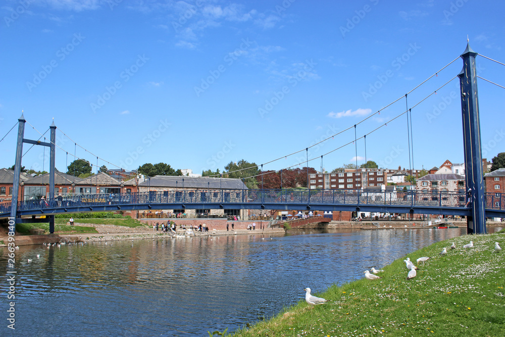 Pedestrian suspension bridge at Exeter Quay Pedestrian suspension bridge at Exeter Quay