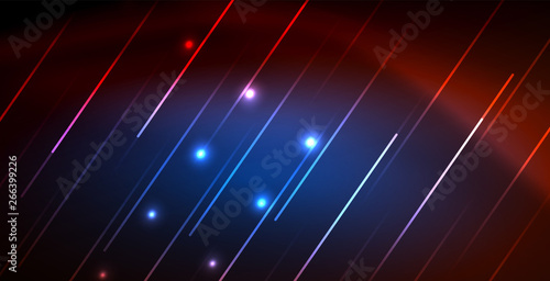 Neon glowing wave, magic energy and light motion background