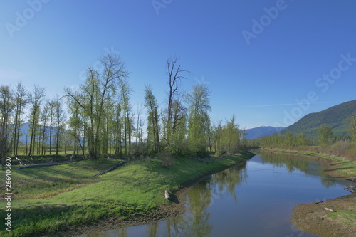 picturesque landscapes along the Kootenay river valley of British Columbia