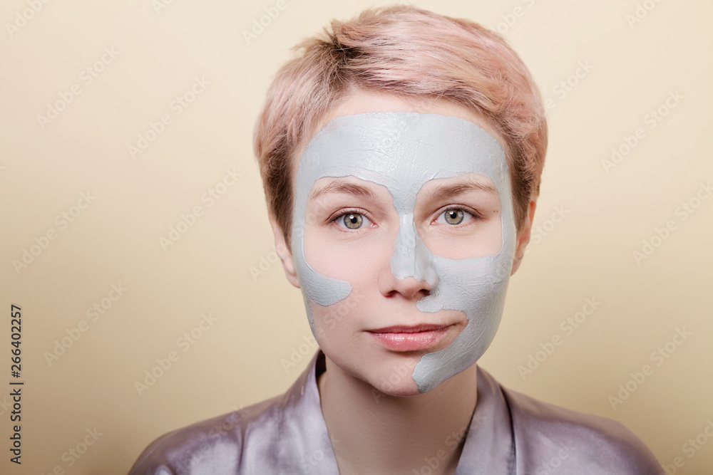 Beauty portrait with face mask Beauty portrait with face mask