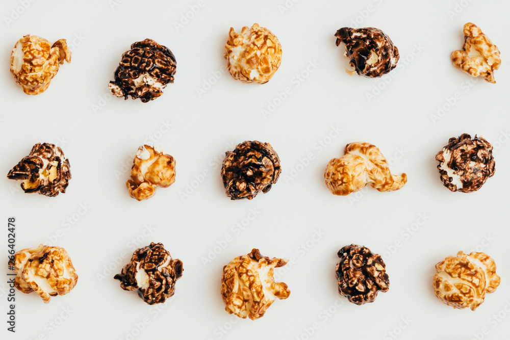 Popcorn kernels on white background Popcorn kernels on white background