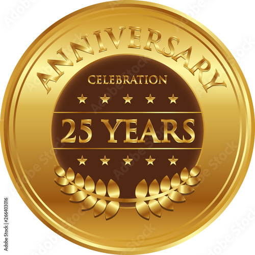 Twenty five years anniversary celebration gold medal.