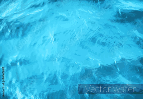 The illustration of calm river water surface with water splashes in blue color - vector colorful image. Ideal river, sea and ocean texture. Trendy fresh abstract nature background.