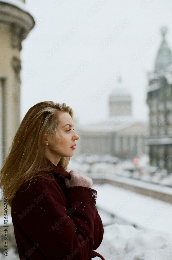 Winter portrait of young woman Winter portrait of young woman