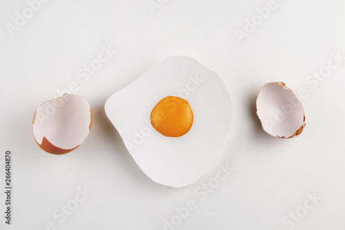 Shell and cooked egg