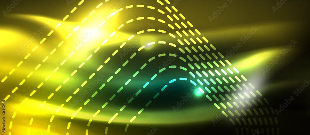 Dark background with neon glowing elements, shiny motion concept Dark background with neon glowing elements, shiny motion concept