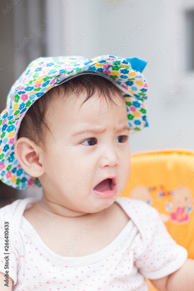 Close up portrait of a baby girl crying. Close up portrait of a baby girl crying.