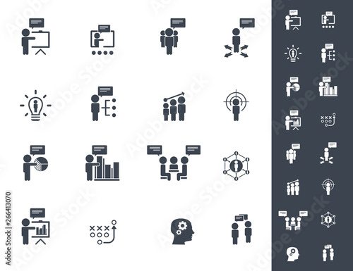 Business training icon set 