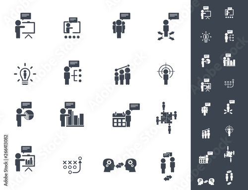 Business training icon set 