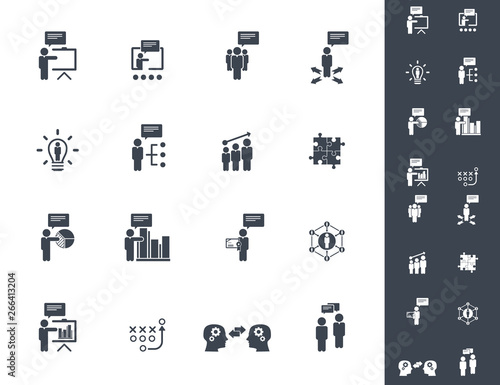 Business training icon set 