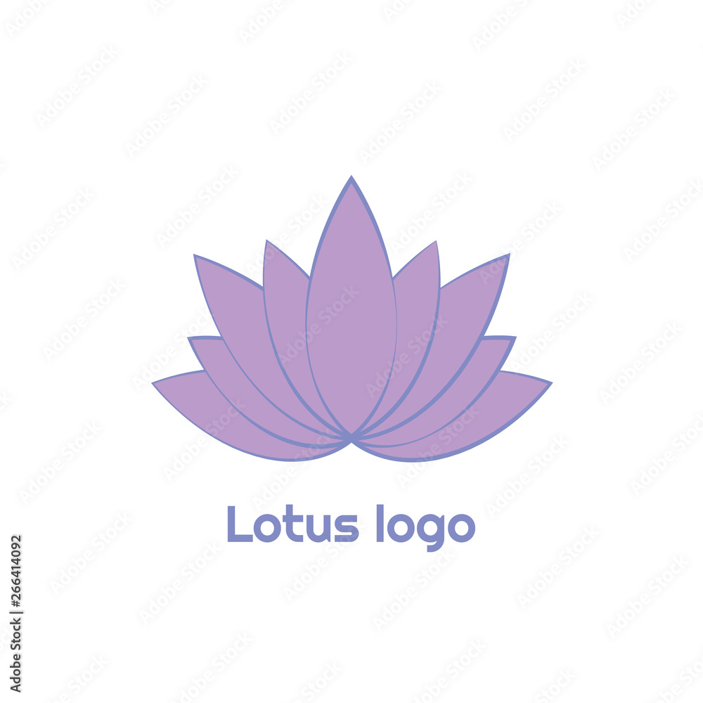 Vector Logo concept lotus flower in flat style Vector Logo concept lotus flower in flat style