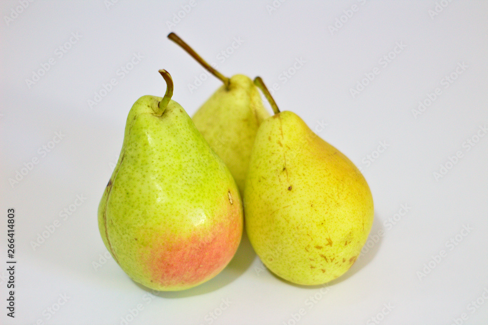 isolated yellow pears on white background isolated yellow pears on white background