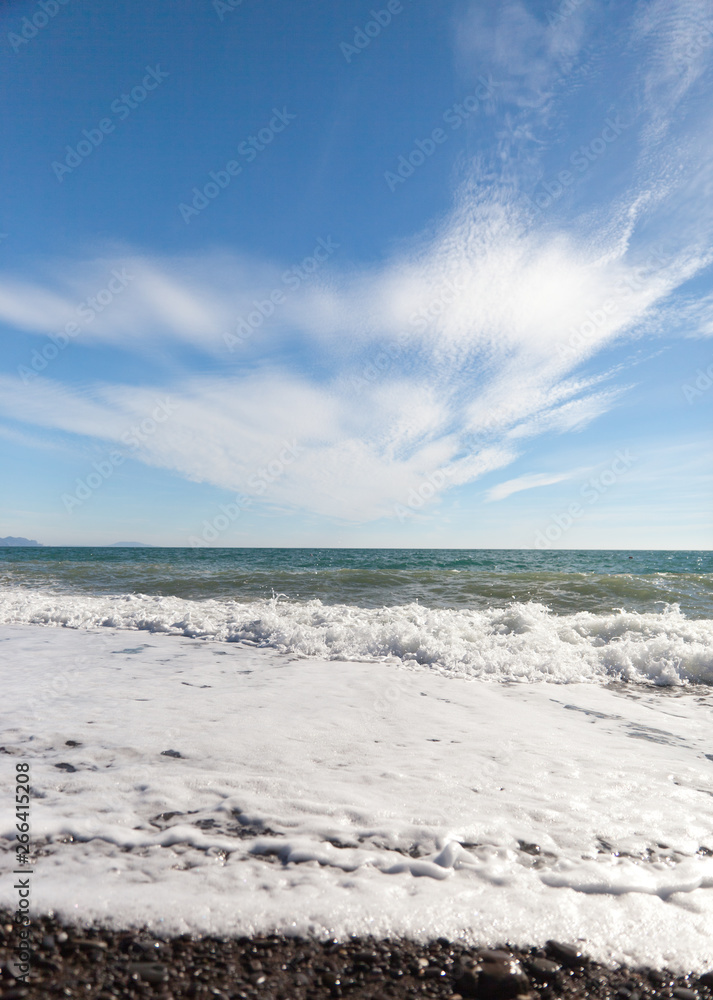 Fototapeta premium Sea surf in the afternoon on a sunny day