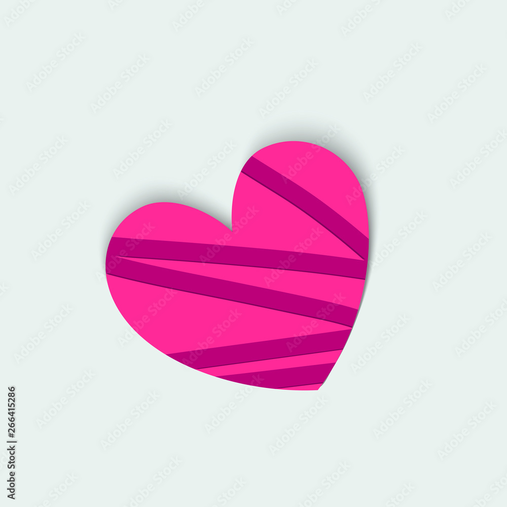 vector heart drawing with shadow vector heart drawing with shadow