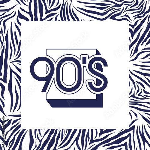 animal print pattern ninetys style with number 90