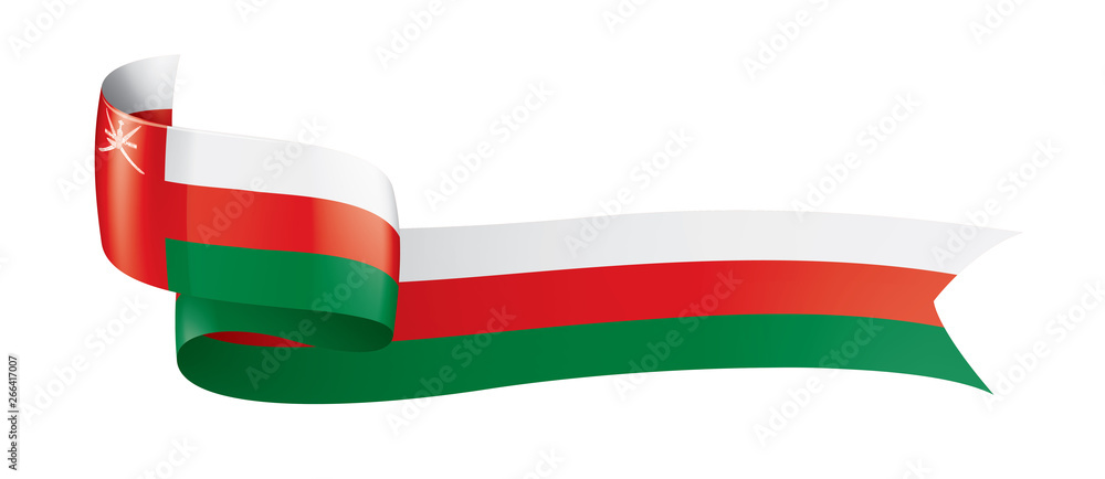Oman flag, vector illustration on a white background Oman flag, vector illustration on a white background