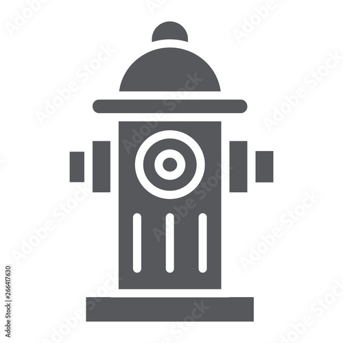 Fire hydrant glyph icon, equipment and protection, extinguish sign, vector graphics, a solid pattern on a white background.