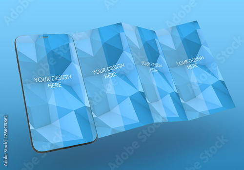 Smartphone with Unfolding Paper Element Mockup