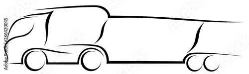Dynamic vector illustration of a european truck car transporter