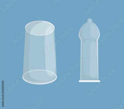 Male and female condoms vector illustration