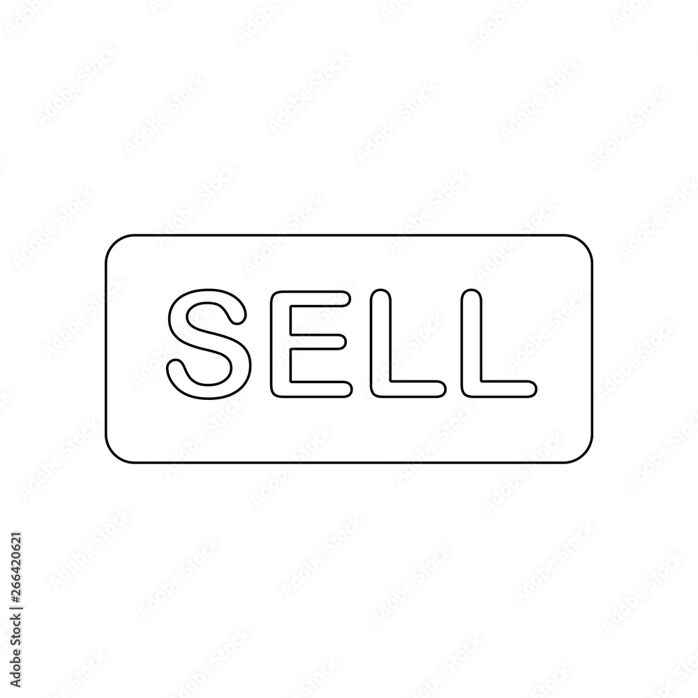 button sell icon. Element of web for mobile concept and web apps icon. Outline, thin line icon for website design and development, app development button sell icon. Element of web for mobile concept and web apps icon. Outline, thin line icon for website design and development, app development