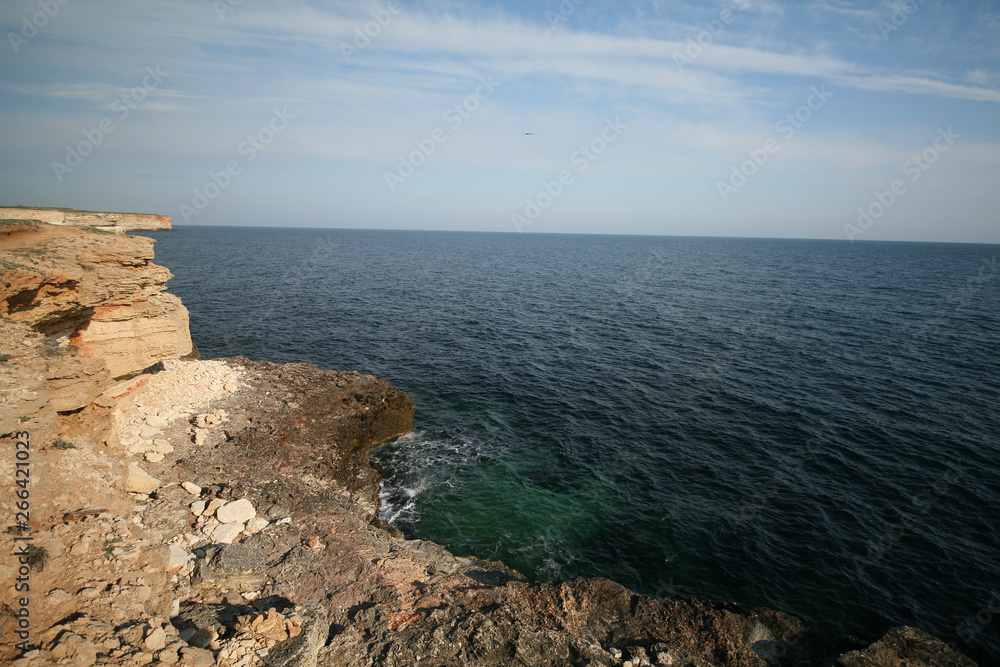 Rocky shores of the Black sea, Atlesh, Crimea, Russia. Rocky shores of the Black sea, Atlesh, Crimea, Russia.