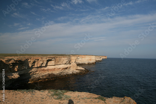 Rocky shores of the Black sea, Atlesh, Crimea, Russia.