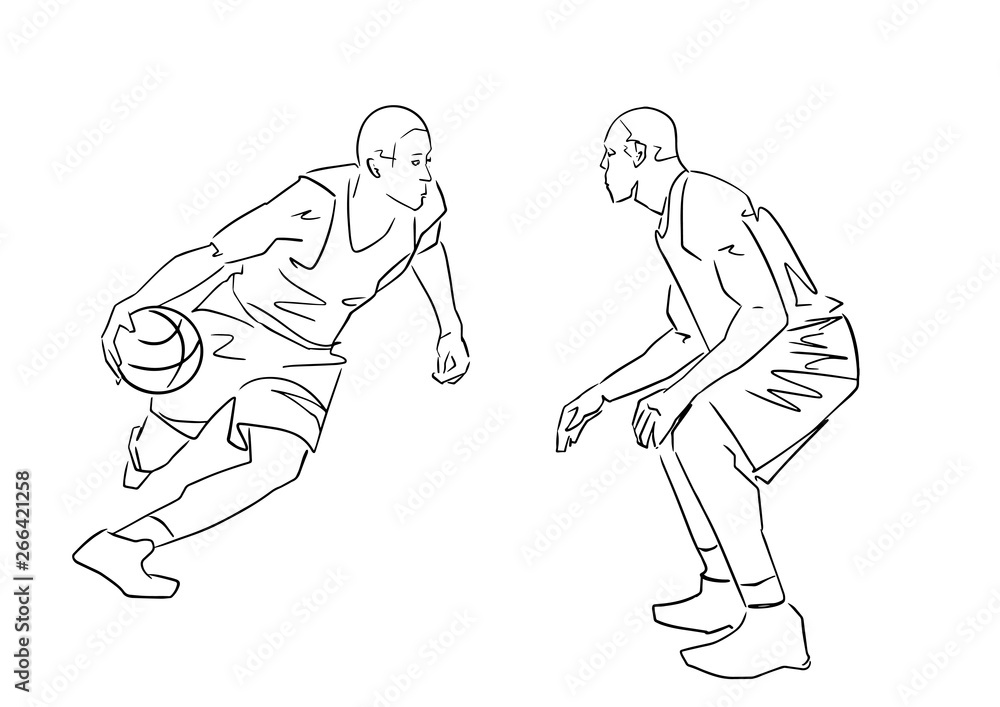 New Basketball Player Sketch Drawings Still Pose for Beginner