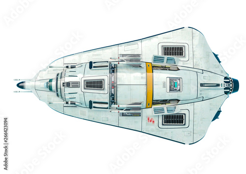 Fototapeta Naklejka Na Ścianę i Meble -  small space ship in a white background
