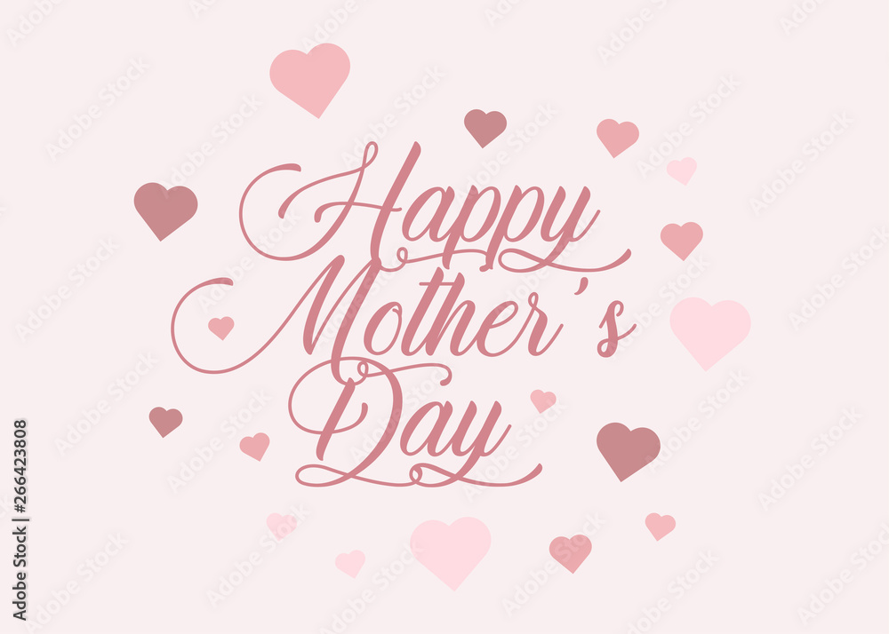 Lettering Art to Celebrate the Mother's Day. Vector Illustration Card. 