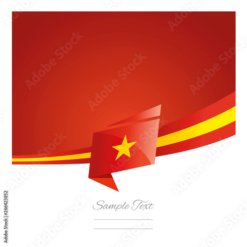 New abstract Vietnam flag ribbon origami red background vector