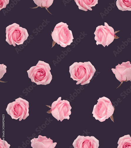 Rose Seamless Pattern Wallpaper Background
