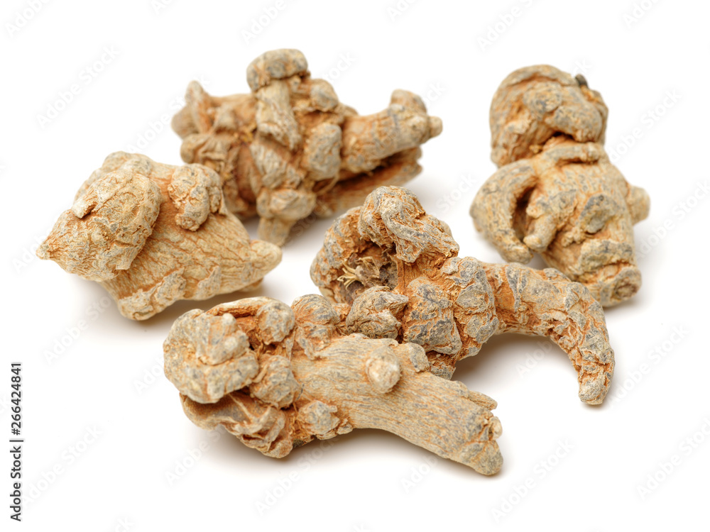 Notoginseng, Chinese traditional medicine on white background Notoginseng, Chinese traditional medicine on white background